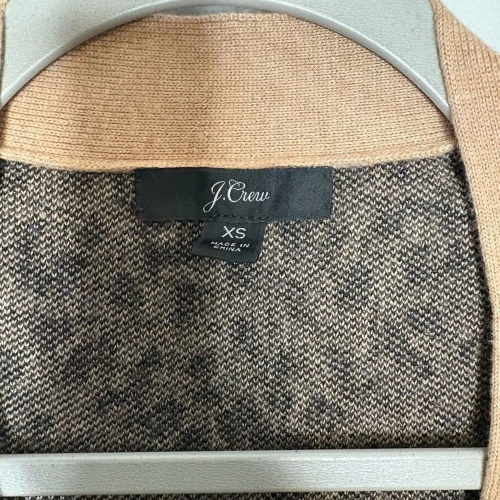 J.Crew V-neck cardigan sweater in leopard jacquard
